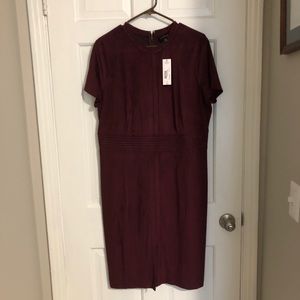 NWT Soft Suede Maroon Dress with Slit